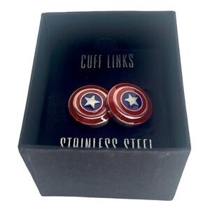 Marvel Avengers Cufflinks silver star red and blue